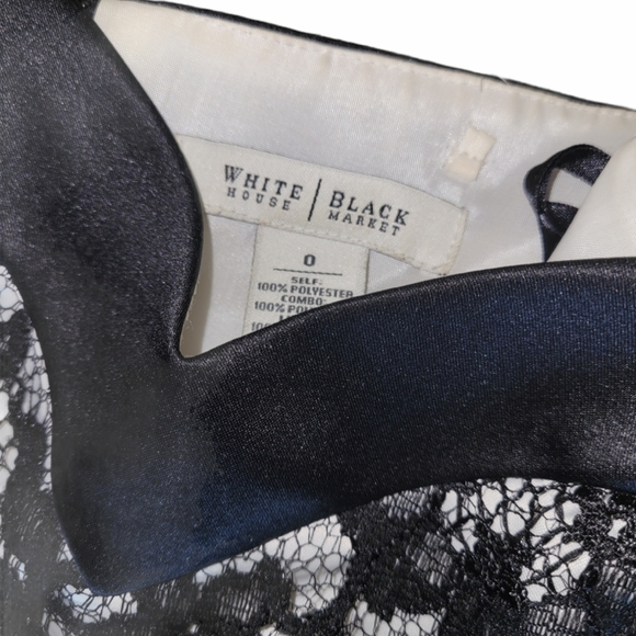 White House Black Market Strapless Lace Dress sz 0 - Picture 2 of 2